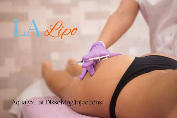 Woman having fat dissolving injections Huddersfield on thighs