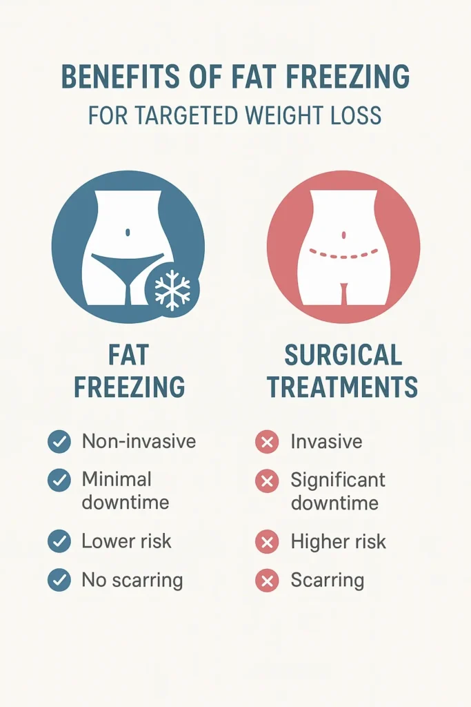 graphic showing the benefits of fat freezing Huddersfield