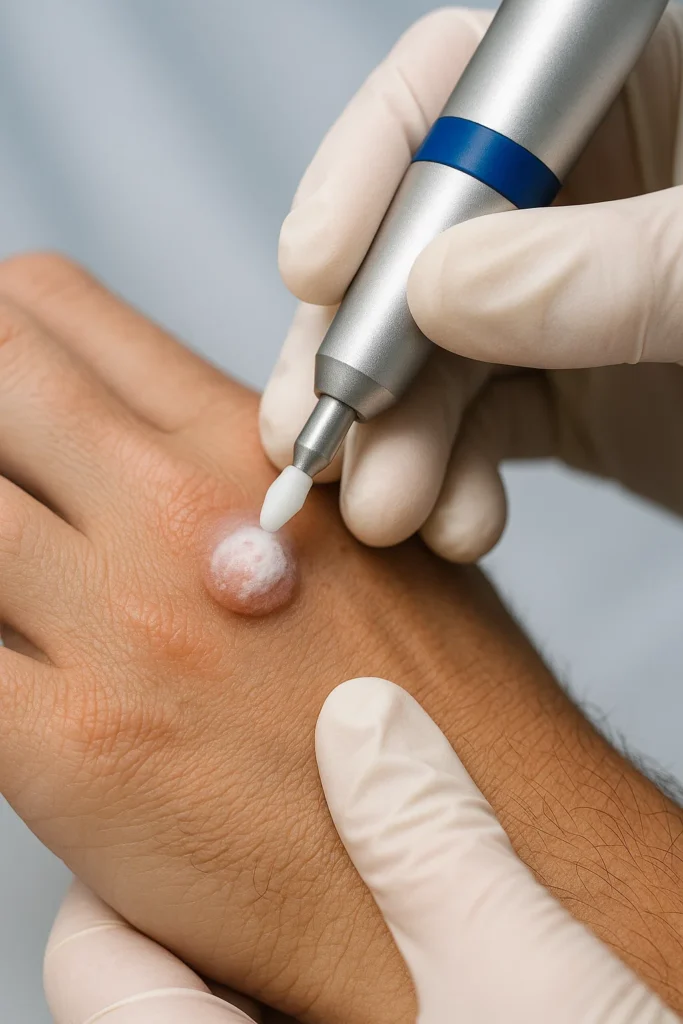 example of wart removal Huddersfield using cryopen