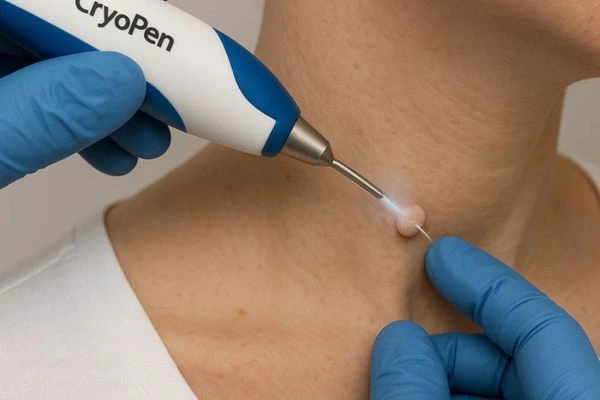 Person receiving Cryotherapy skin tag removal Huddersfield