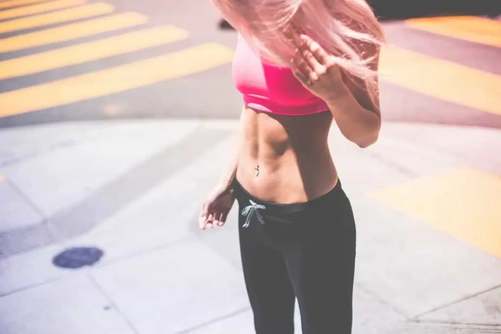 Woman with toned stomach after LA-EMS Body Sculpting Treatment Huddersfield