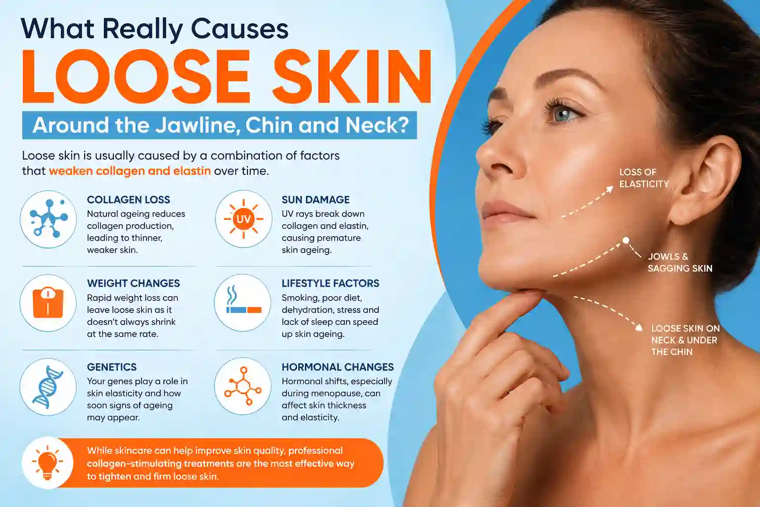 What Really Causes Loose Skin Around the Jawline, Chin and Neck Huddersfield?